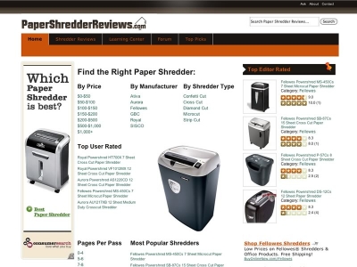 Paper Shredder Reviews now Joomla 1.5